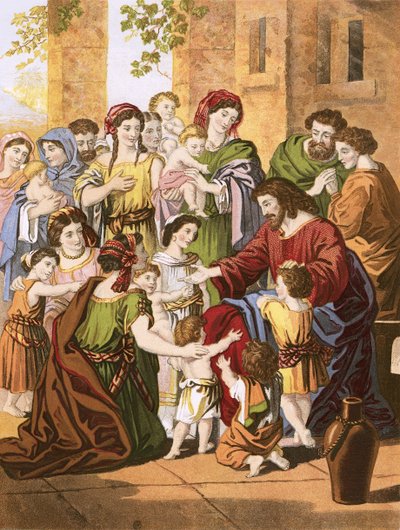 Christ Blessing Little Children by English School